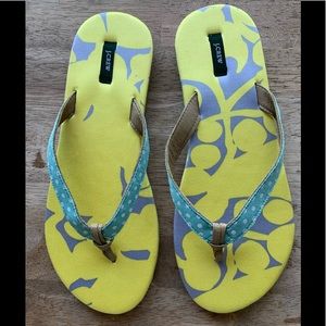 New J. Crew Polka Dot Flip Flops Woman’s Size 7